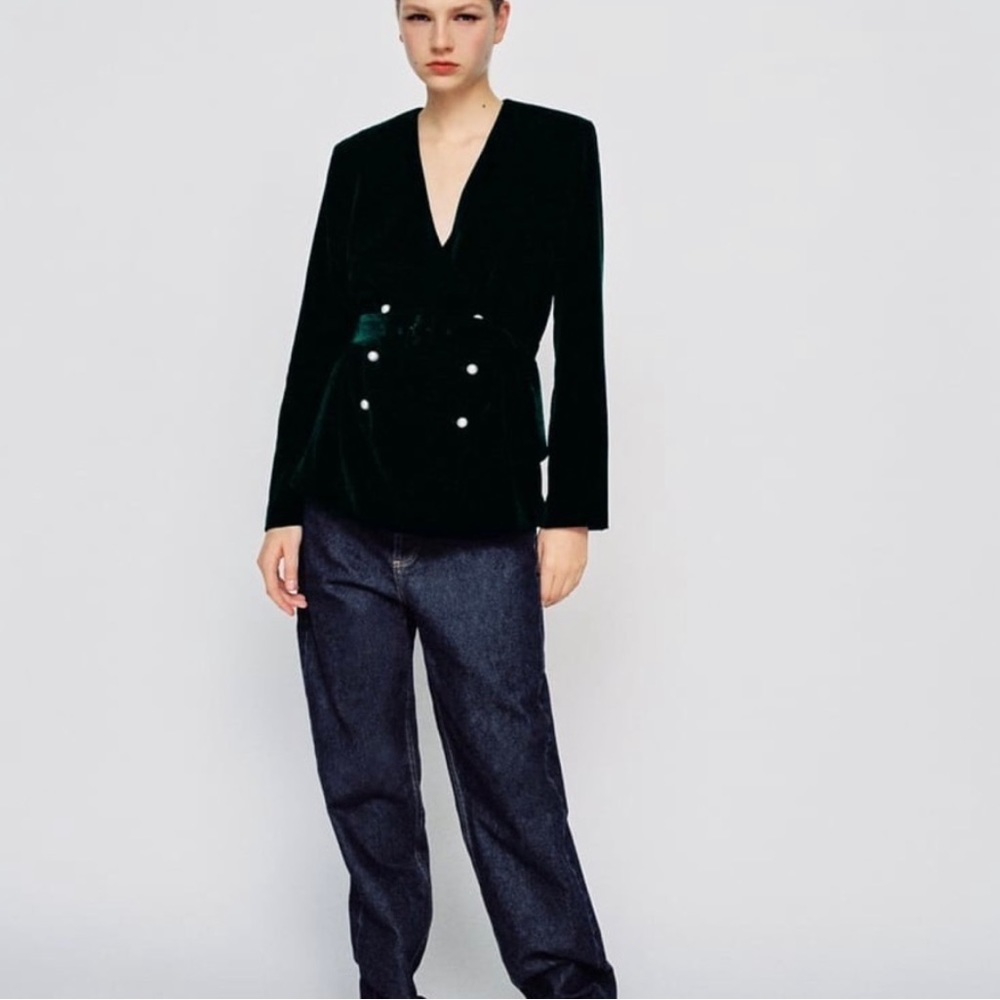 Zara belted velvet Jacket